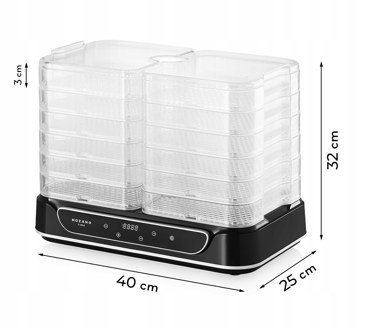 Didelė džiovyklė grybams, vaisiams, daržovėms, žolelėms, 6 pozicijos, galinga 550 W, laikmatis - Image 4